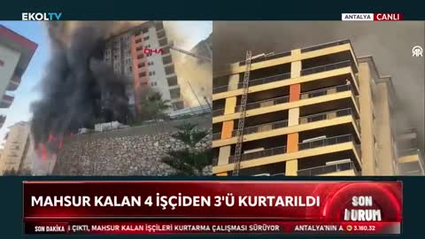 12 Katlı Otel İnşaatında Yangın | EKOL TV | Nuri Bingöl