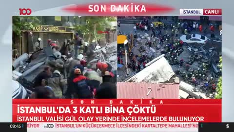 İstanbul'da üç Katlı Bina Çöktü j TV 100 l Dr. Nuri Bingöl