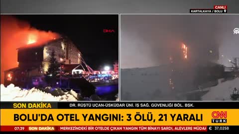 Bolu’da Otel Yangını l CNN TÜRK l Rüştü Uçan